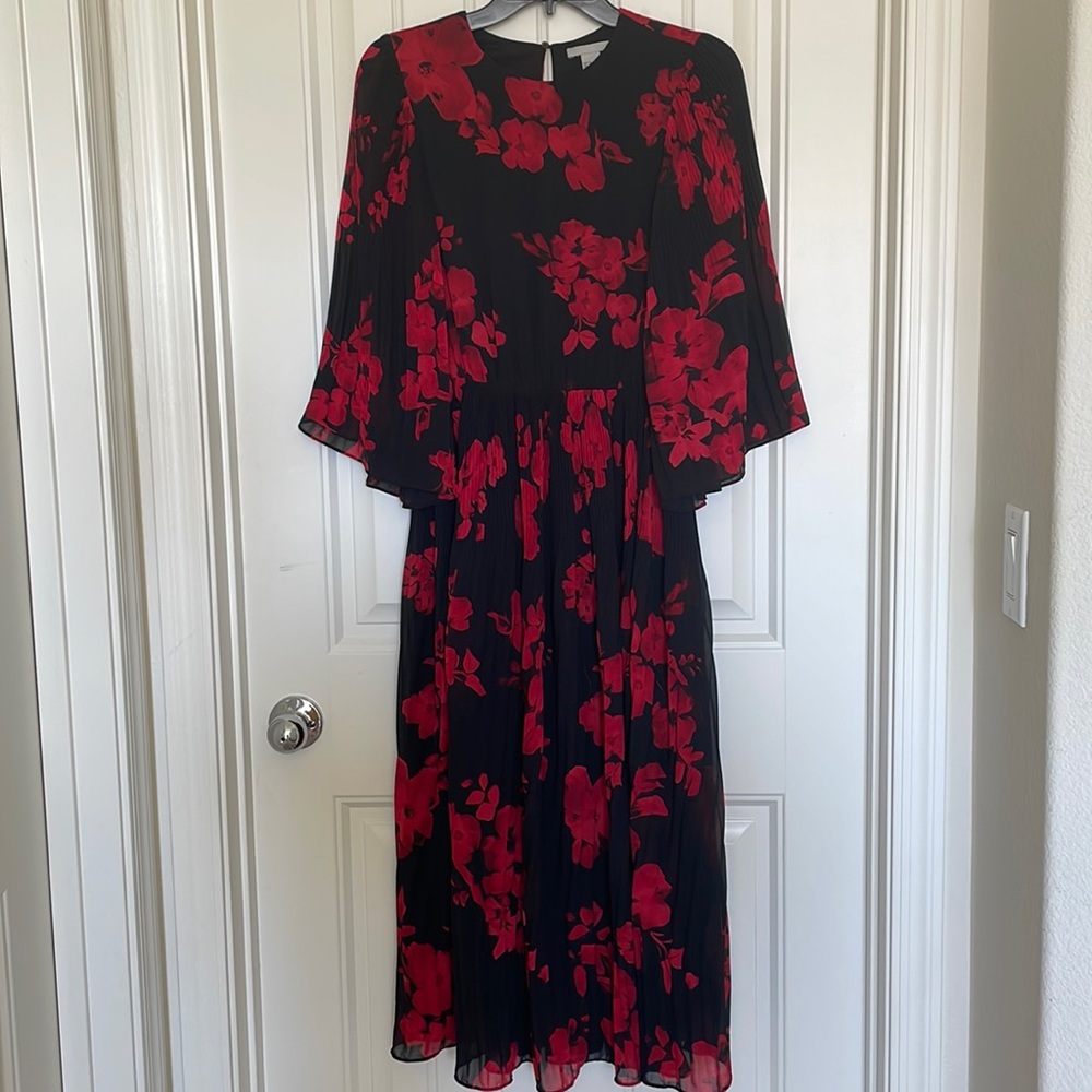 “H&M” black and red floral dress US size 4
